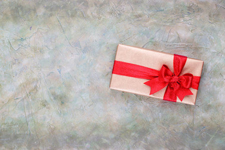 Christmas gift boxes on pastel background.の写真素材