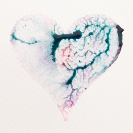 Watercolor heart. Valentines day Greating card, love, relationship, art, painting.の写真素材