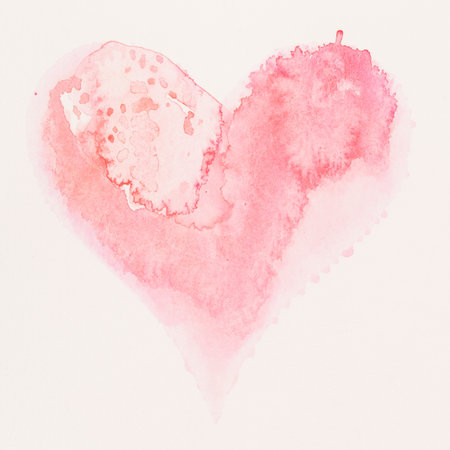 Watercolor heart. Valentines day Greating card, love, relationship, art, painting.の写真素材