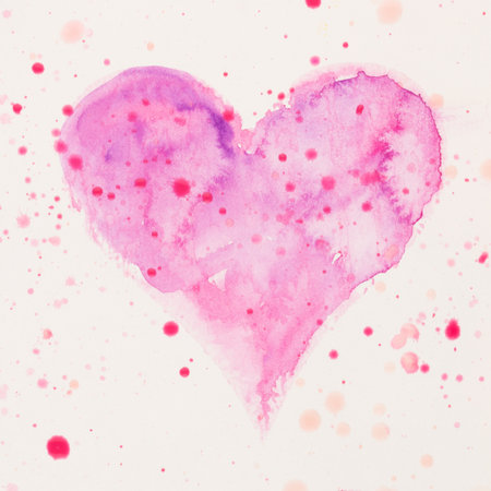 Watercolor heart. Valentines day Greating card, love, relationship, art, painting.の写真素材