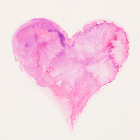 Watercolor heart. Valentines day Greating card, love, relationship, art, painting.の写真素材