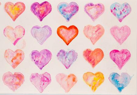 Watercolor heart. Valentines day Greating card, love, relationship, art, painting.
