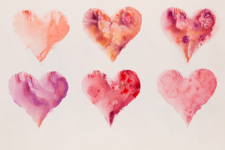 Watercolor heart. Valentines day Greating card, love, relationship, art, painting.の写真素材