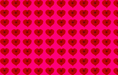 Valentines Day card  with red rose hearts.の写真素材