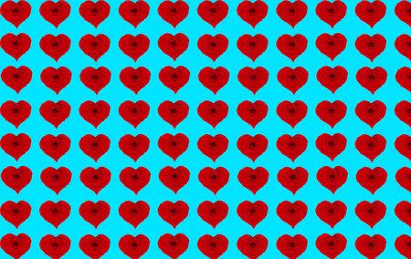 Valentines Day card  with red rose hearts.の写真素材