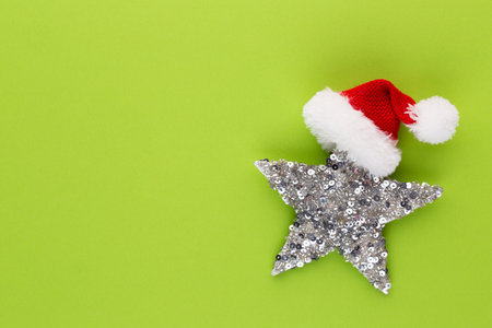 Christmas star, decor on pastel coloredの写真素材