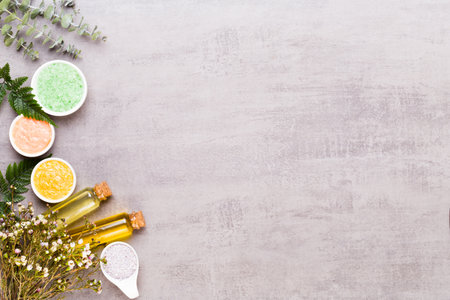 Vintage Christmas background with Christmas decoration. Christmas greeting card. New Year concept. Copy space. Flat lay. Top view.の写真素材