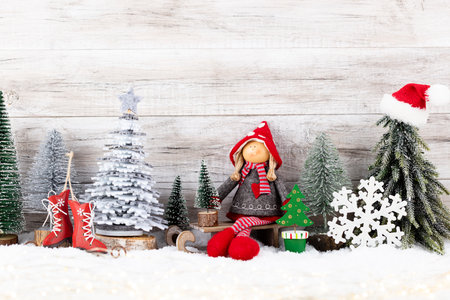 Christmas background. Christmas tree and decorations.の写真素材