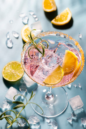 Colorful cocktails on the bar table in restaurant.の写真素材