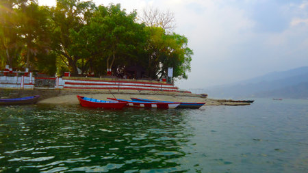 a village water frontの写真素材