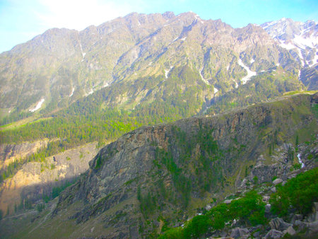 the mountains in summerの写真素材