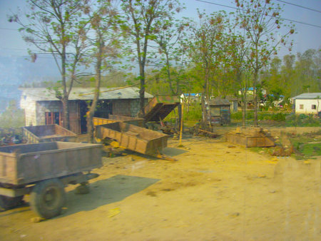 a transport shed in a villageの写真素材