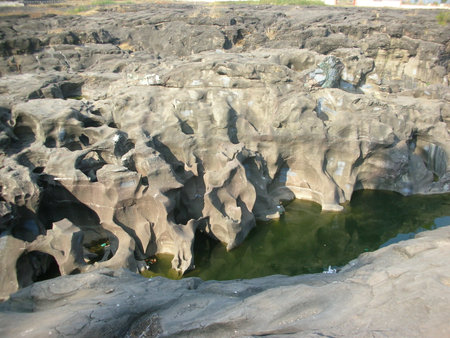 a sandy and rocky geographic formation landscapeの写真素材