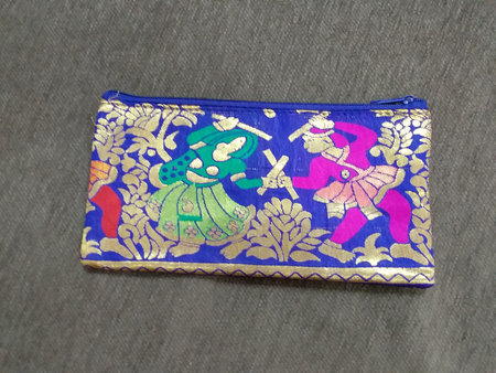 a traditional textile purseの写真素材