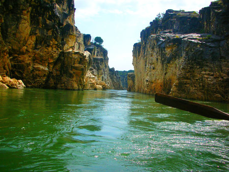 a canyon and the riverの写真素材