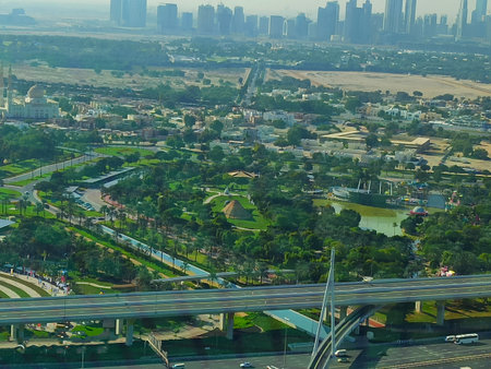 a panoramic view of Dubaiの写真素材