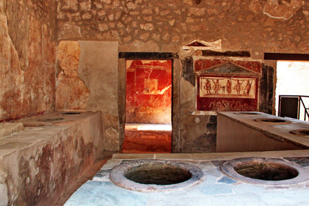 Pompei, Italy - October 2, 2010 - Ancient kitchenのeditorial素材