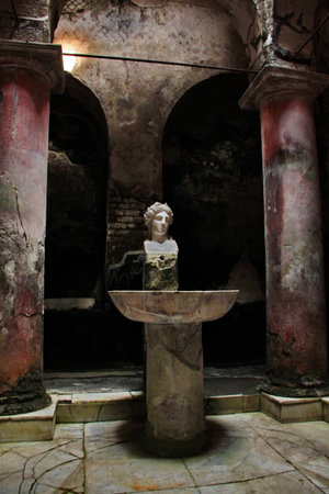 Pompei, Italy - October 2, 2010 - Interior of an ancient houseのeditorial素材