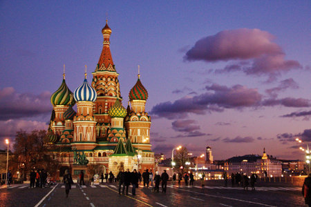 Moscow - November 15, 2011 - tourists walking on the Red Square