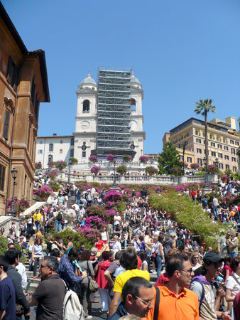 Rome, Italy - May 1, 2008: Blossoming Spanish Steps in May daysのeditorial素材