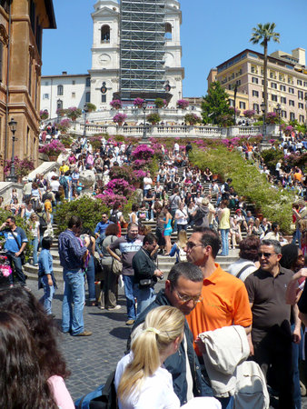 Rome, Italy - May 1, 2008: Blossoming Spanish Steps in May daysのeditorial素材