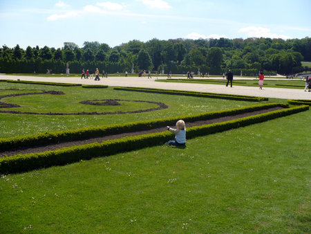 Vienna, Austria - May 7, 2008: Little gardener of Schonbrunn`s parkのeditorial素材