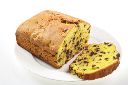 plum cake with chocolateの写真素材