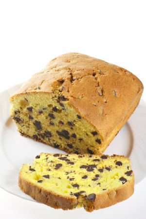 plum cake with chocolateの写真素材