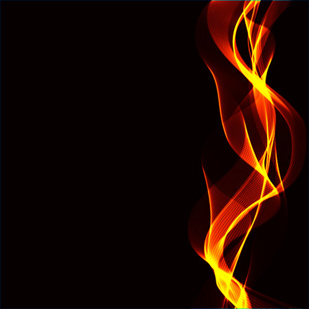 Abstract background with wavy ribbons of a fire and space for your textのイラスト素材