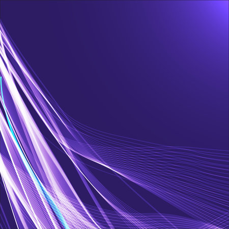 Blue wavy shiny ribbon on a dark backgroundのイラスト素材