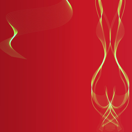 Yellow stripes on a red background abstractionのイラスト素材