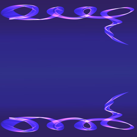 Blue and pink wavy shiny ribbon on a dark backgroundのイラスト素材