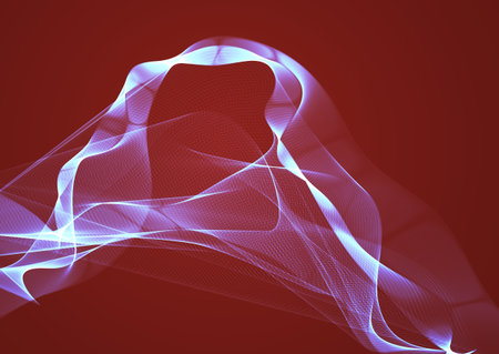 Abstract background with wavy shiny ribbonsのイラスト素材