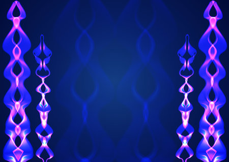 Blue wavy shiny stripes on a blue backgroundのイラスト素材