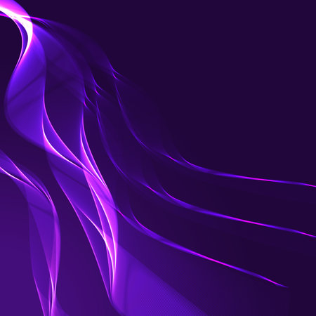 Blue wavy shiny ribbon on a dark backgroundのイラスト素材