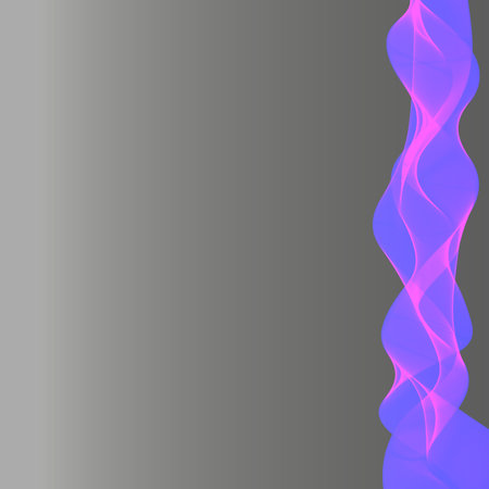 Blue wavy shiny ribbon on a dark backgroundのイラスト素材