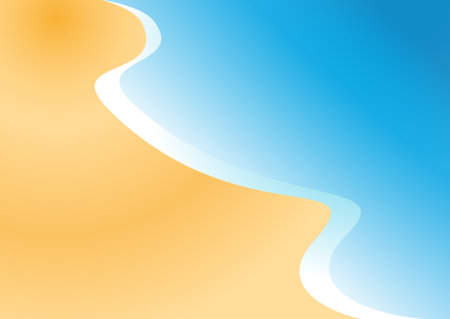 Blue waves on the sea sandy beach.のイラスト素材