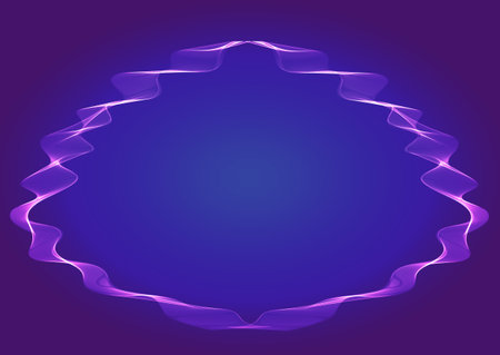 Blue wavy ribbons on a purple backgroundのイラスト素材