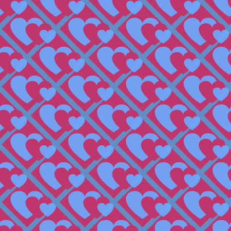 Blue and red heart background. Vector Illustration. EPS 10のイラスト素材
