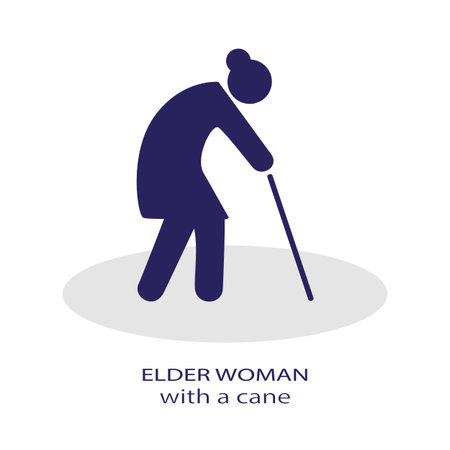 Elder woman Icon Illustration design. Elder dark Graphic Symbol Vector Illustration.のイラスト素材