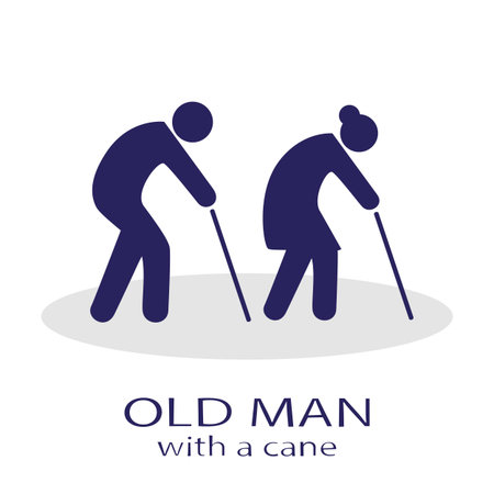 Elder People Icon Illustration design. Elder dark Graphic Symbol Vector Illustration.のイラスト素材