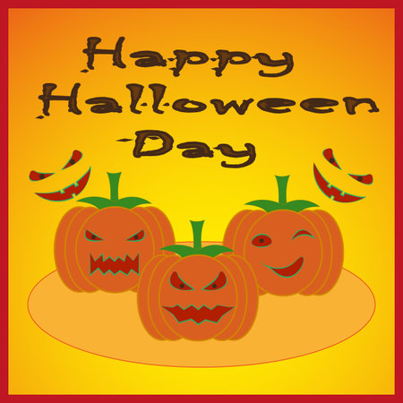 Happy Halloween. Orange pumpkins.のイラスト素材