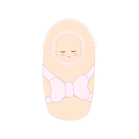 Newborn baby in envelope. Vector illustration. EPS10のイラスト素材