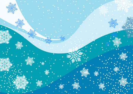 Abstract Christmas winter design with snowflakes on blue background. Vector Illustrationのイラスト素材