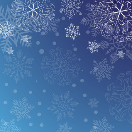 Snowflakes on a blue background. Vector Illustrationのイラスト素材