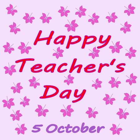 Happy Teacher's Day. World Teachers' Day. 5 Octoberのイラスト素材