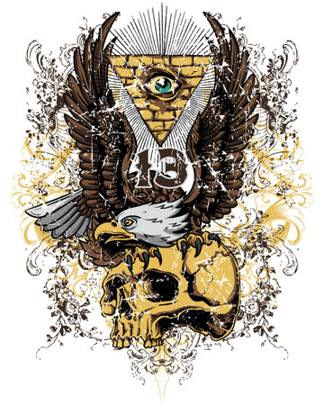 Eagle and skull のイラスト素材