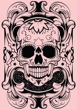 Floral skull のイラスト素材