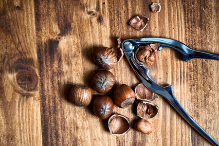 Nuts and crackerの写真素材