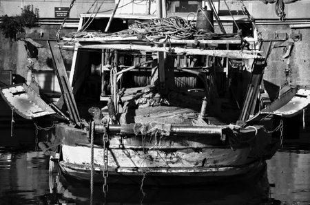 some boats at genoa pier, Italyの写真素材